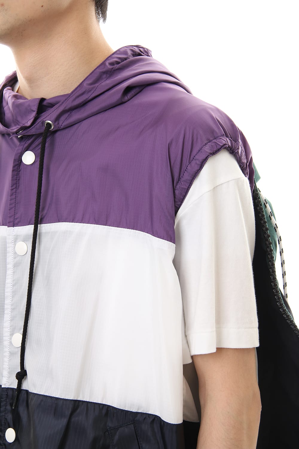 ダブル フェイス シャツ パーカー Black