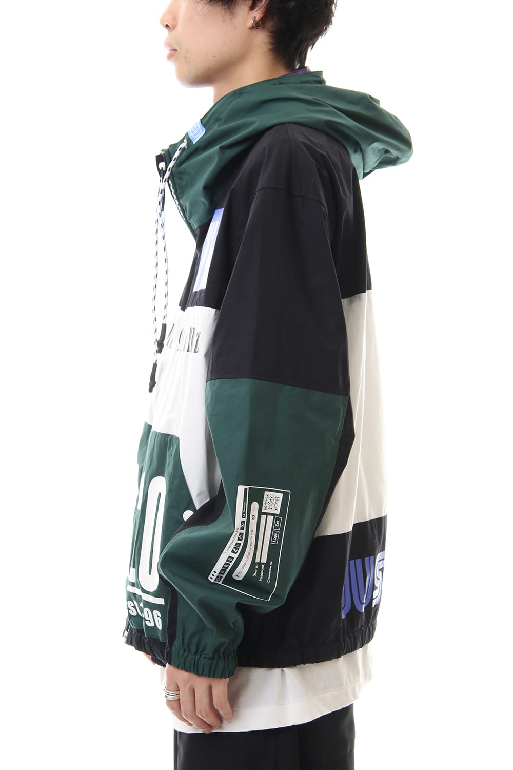 ダブル フェイス シャツ パーカー Black