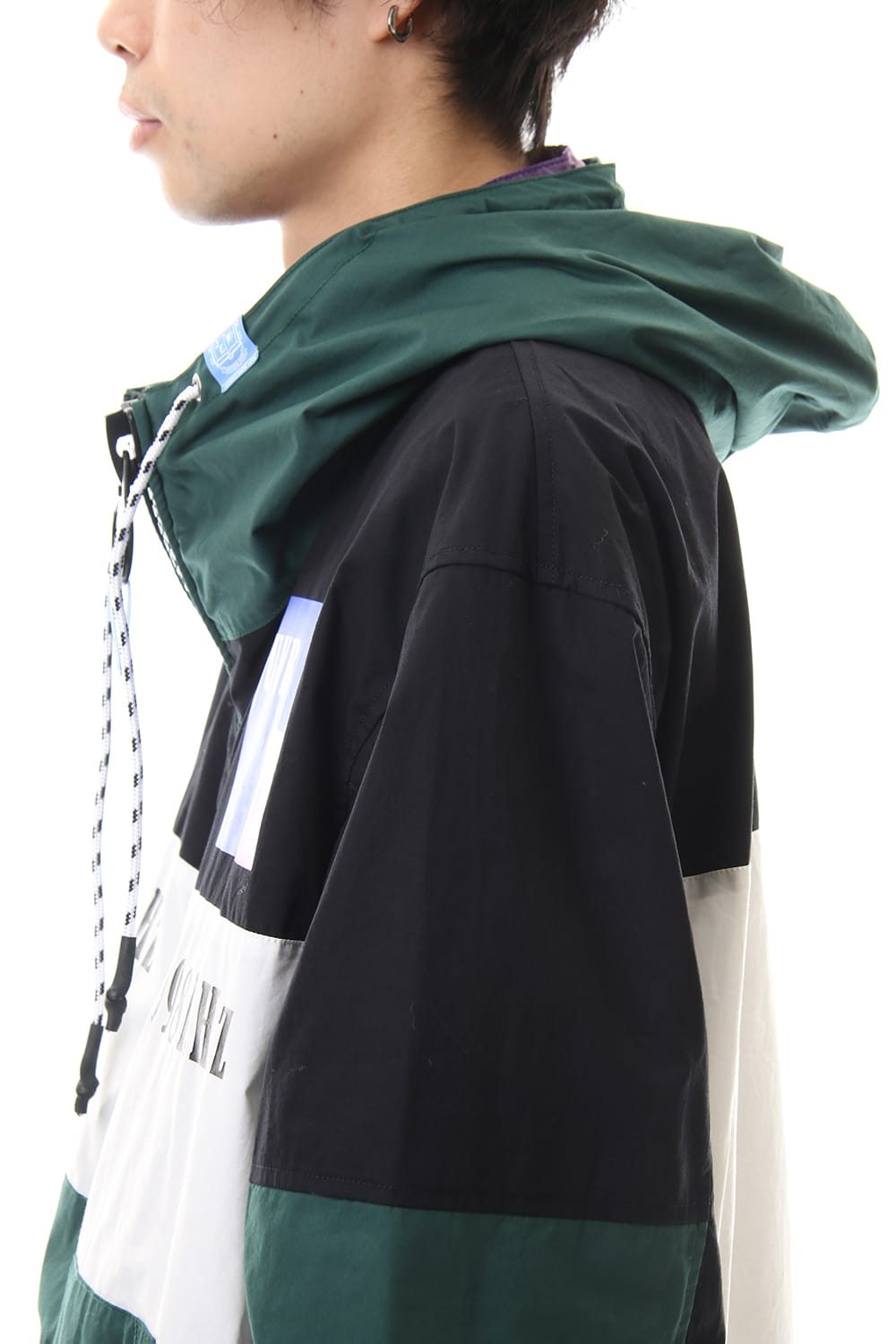 ダブル フェイス シャツ パーカー Black