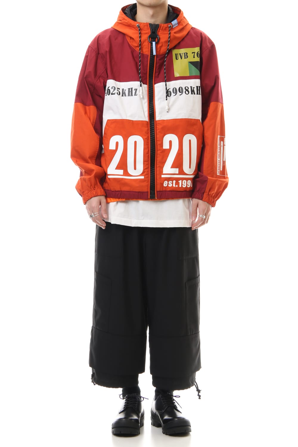 ダブル フェイス シャツ パーカー Orange