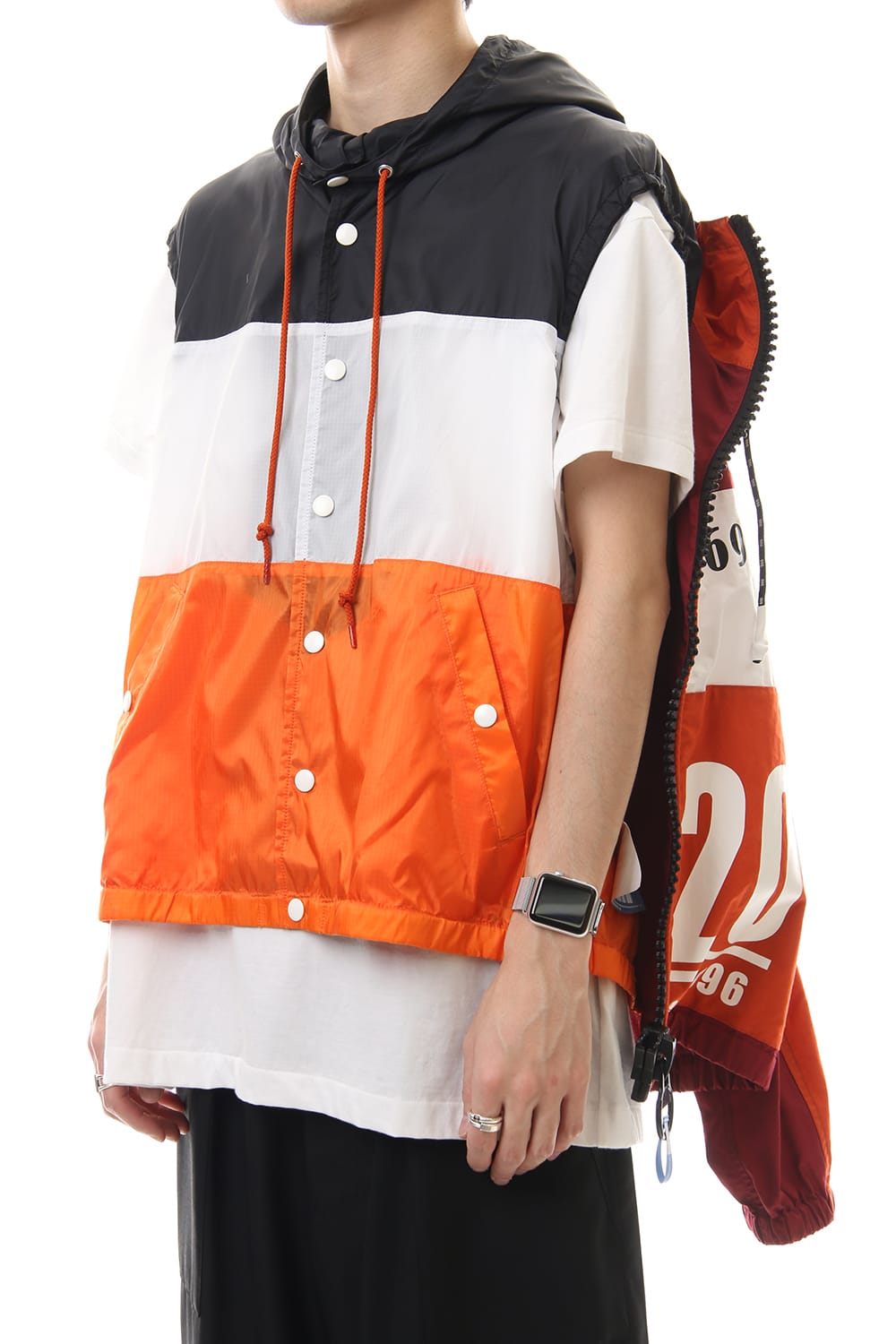 ダブル フェイス シャツ パーカー Orange