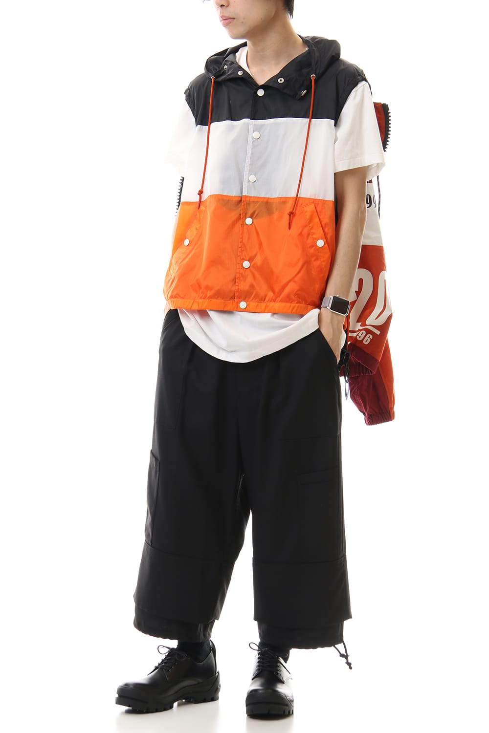 ダブル フェイス シャツ パーカー Orange