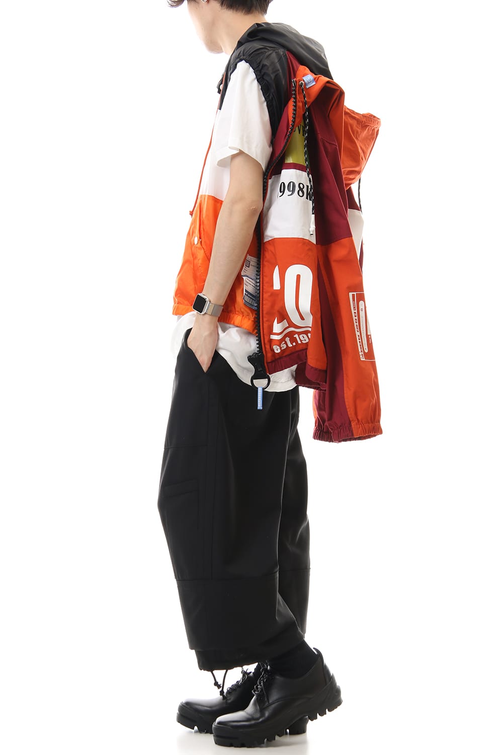 ダブル フェイス シャツ パーカー Orange