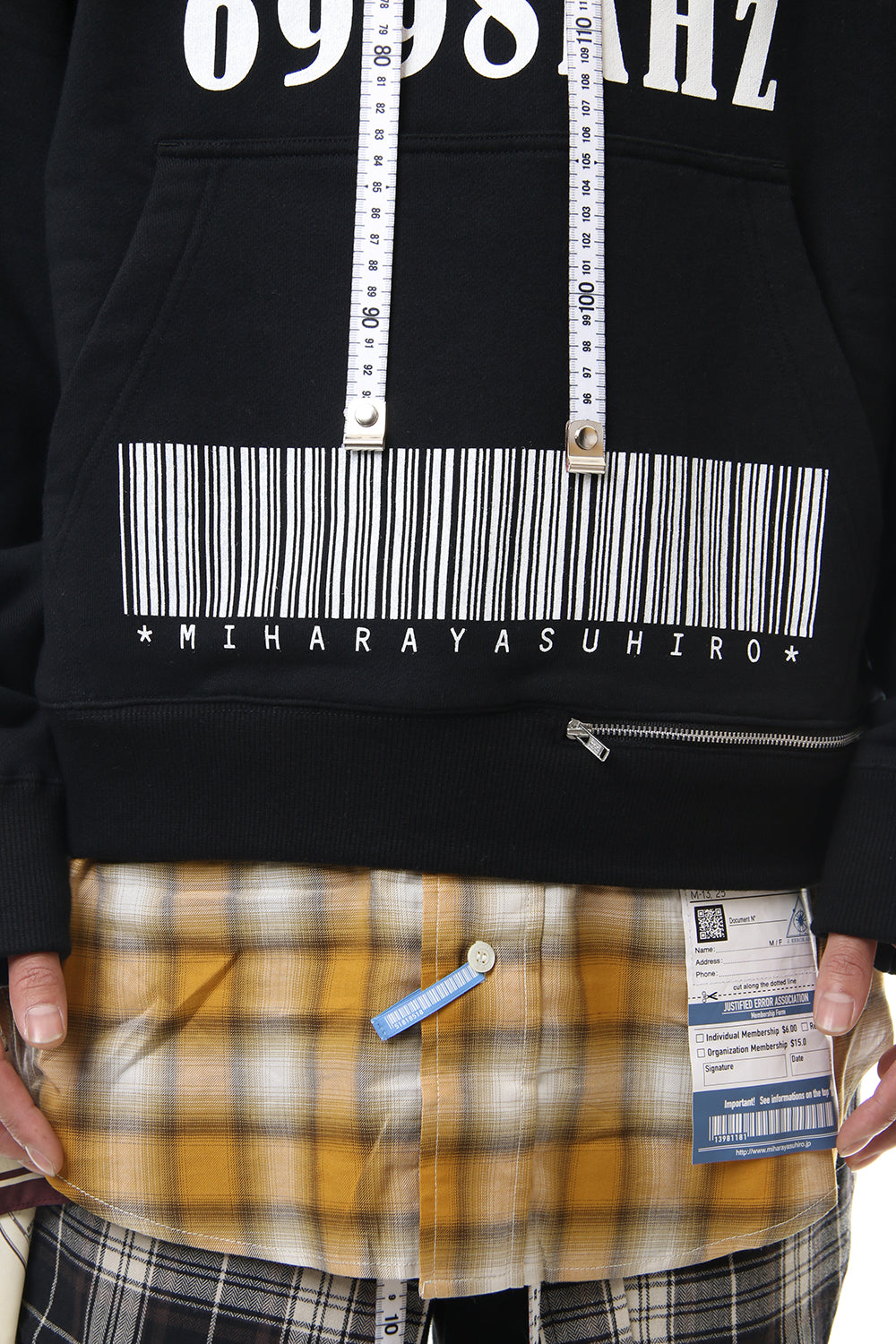 Shirt Layer Zip Slit Hoodie