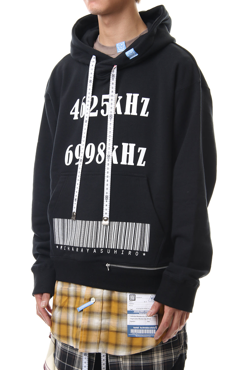 Shirt Layer Zip Slit Hoodie