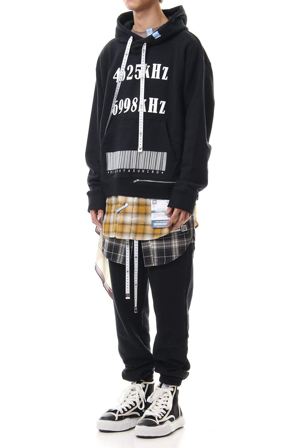 Shirt Layer Zip Slit Hoodie