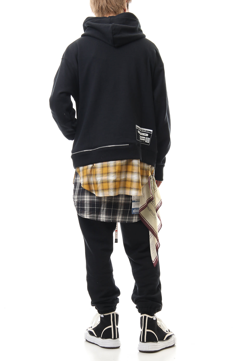 Shirt Layer Zip Slit Hoodie