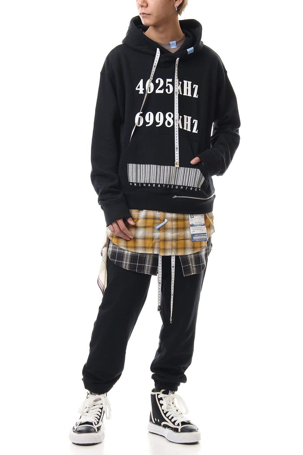 Shirt Layer Zip Slit Hoodie