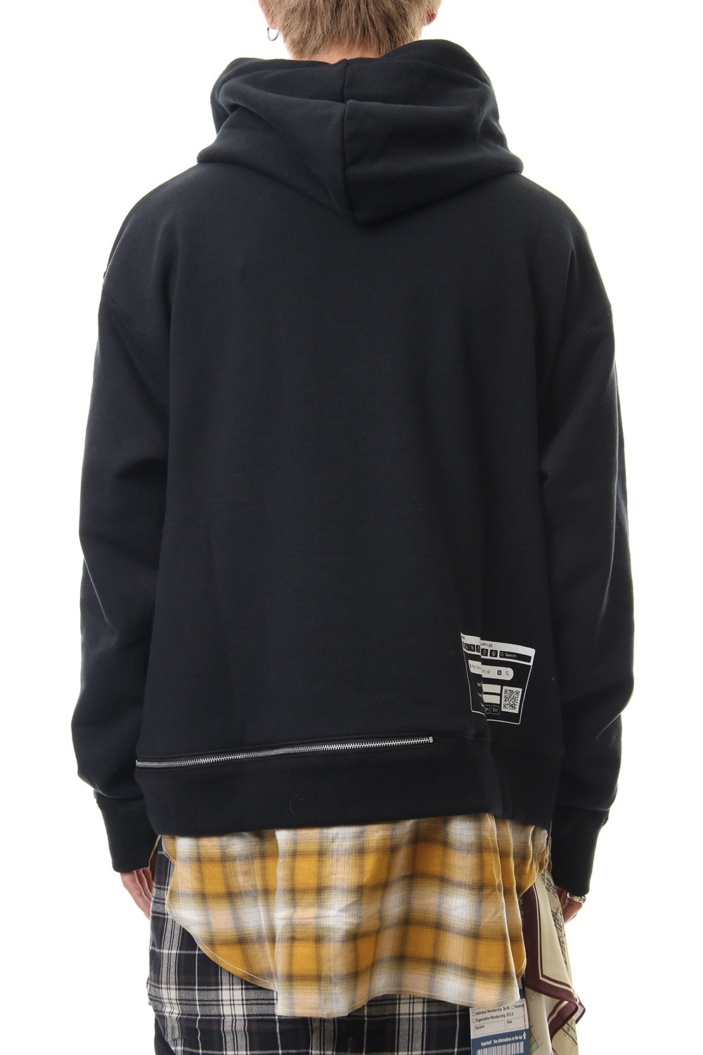 Shirt Layer Zip Slit Hoodie