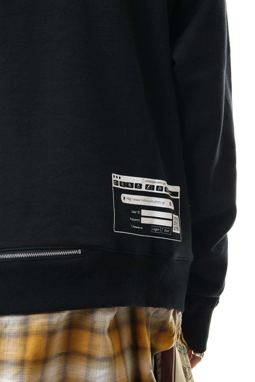 Shirt Layer Zip Slit Hoodie