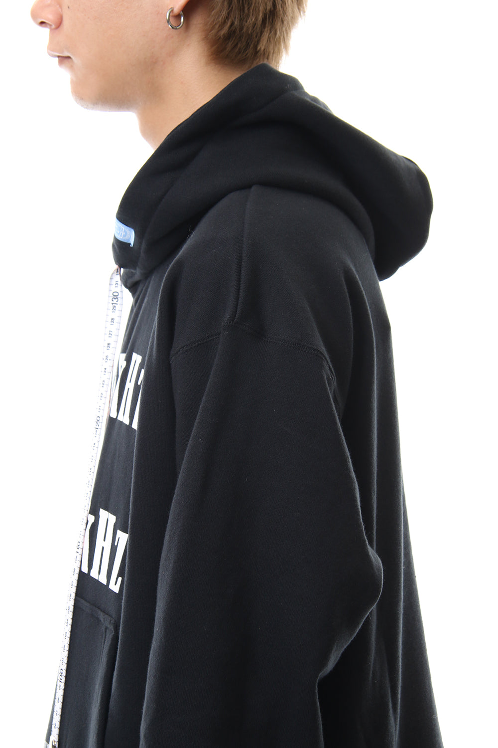 Shirt Layer Zip Slit Hoodie