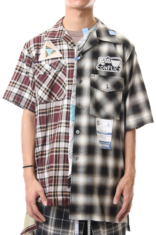 Mix Pattern H/S Shirts Black