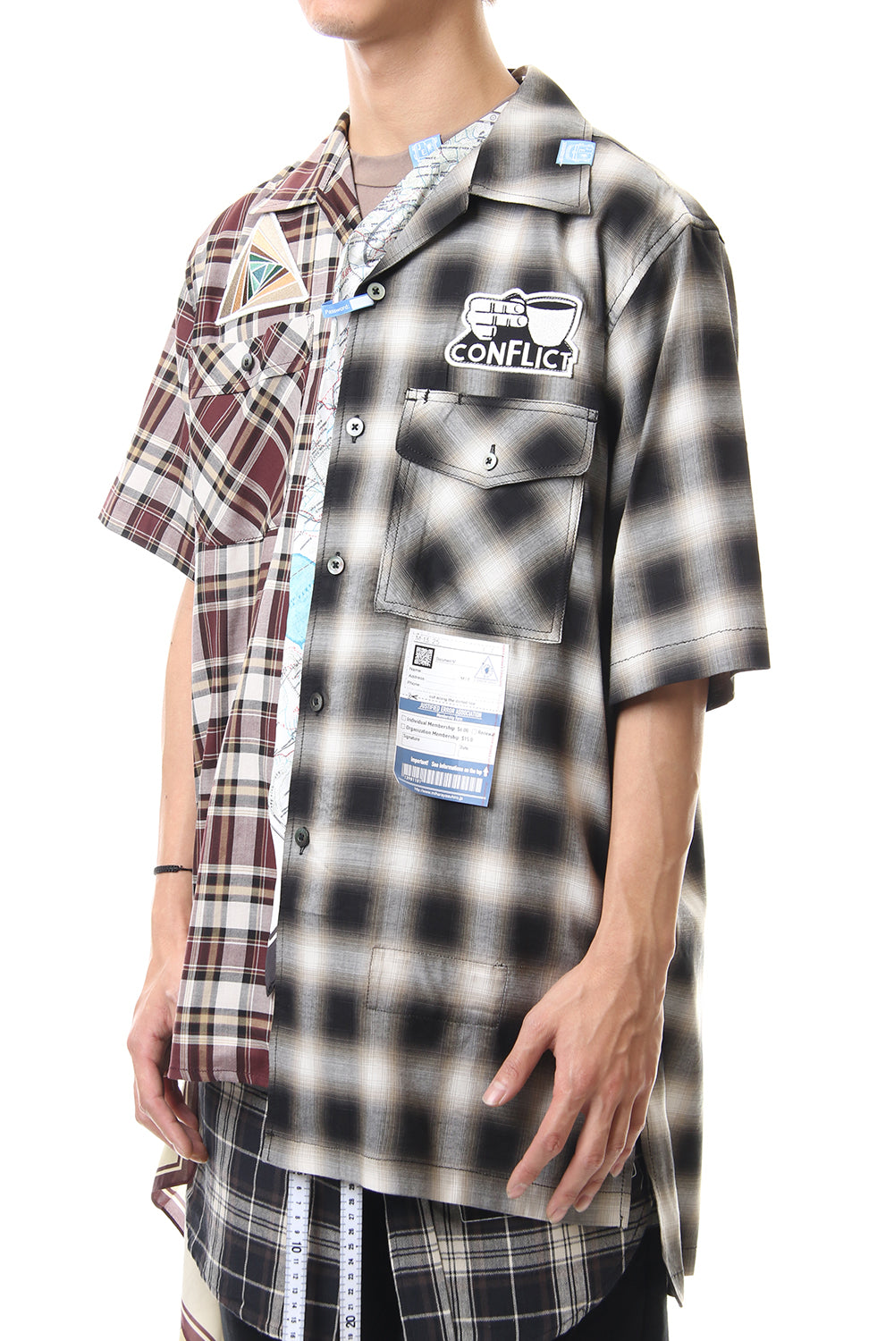 Mix Pattern H/S Shirts Black