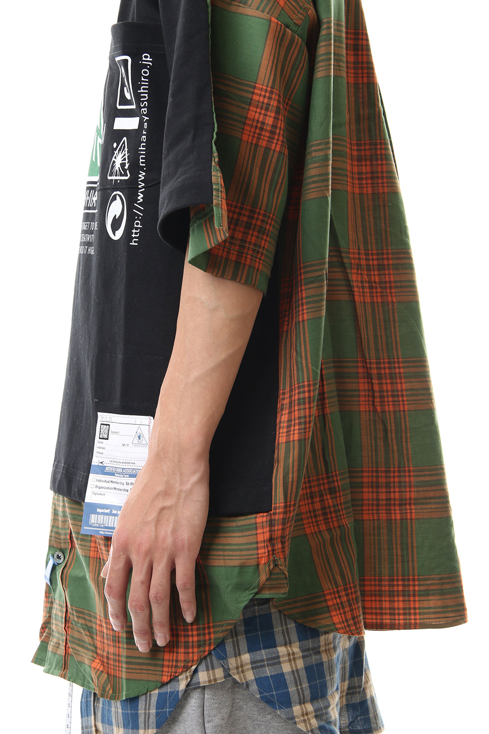 Shirt Docking Zip Slit T-shirt Black