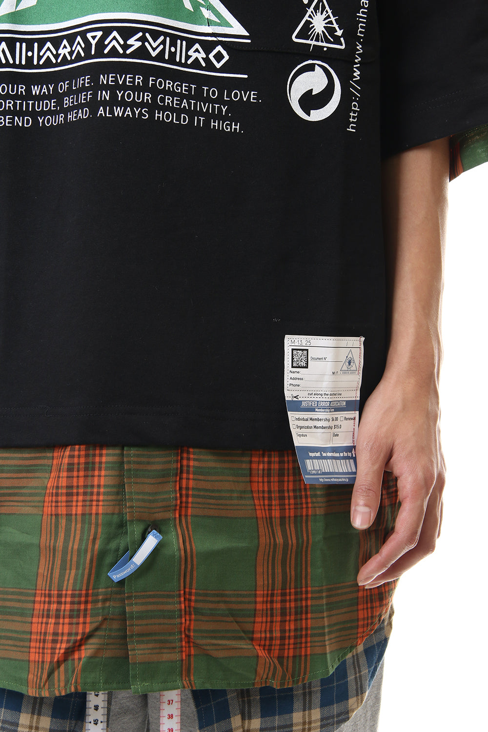 Shirt Docking Zip Slit T-shirt Black