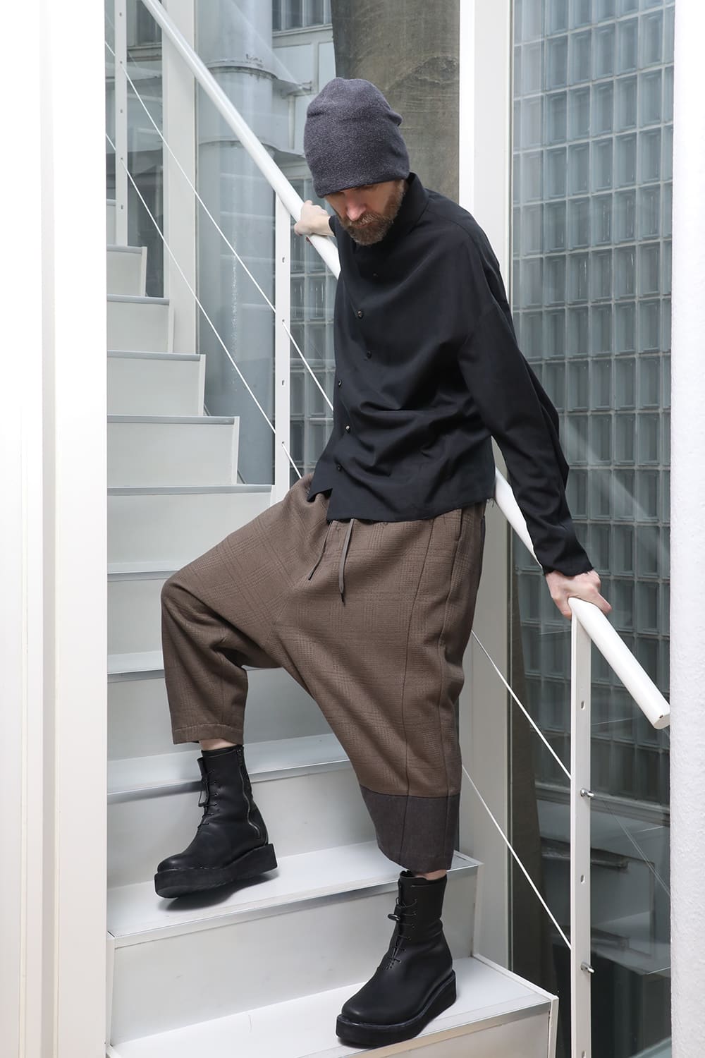 シャツ ルーズフィット サンドブラスト シルク コットン