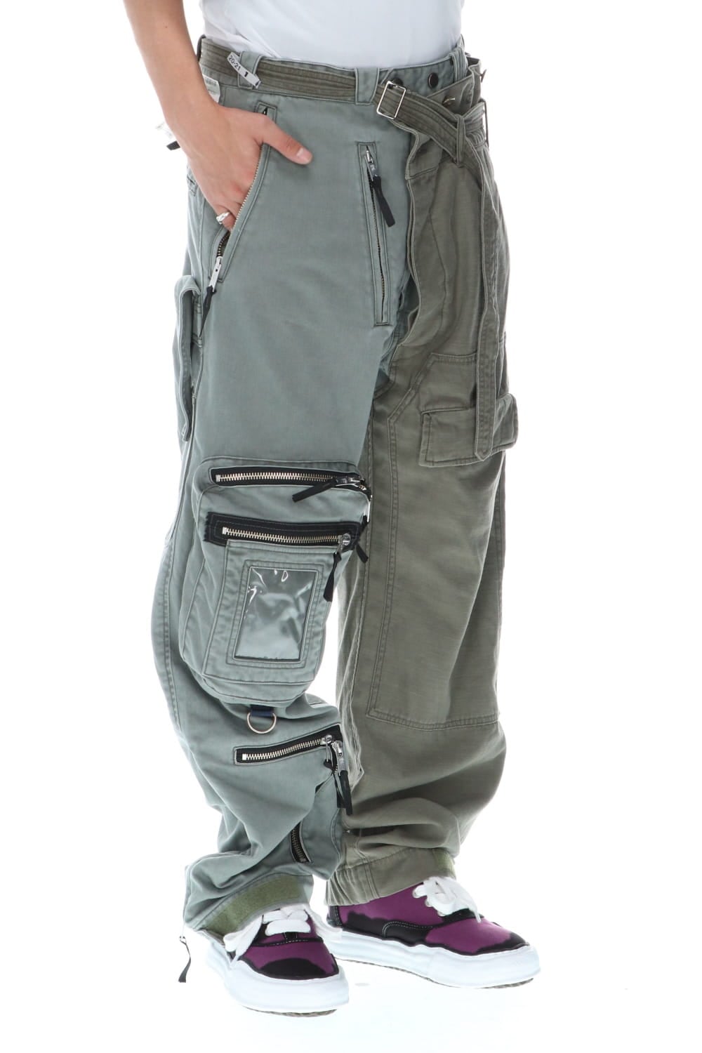 Left docking Military pants Khaki