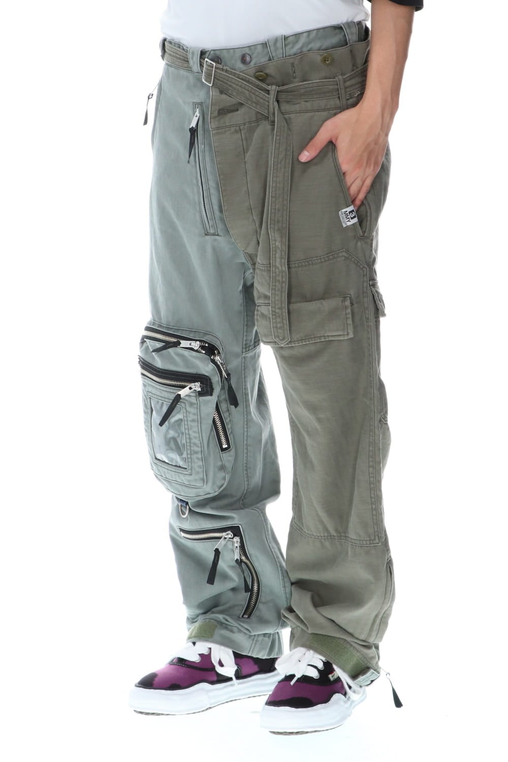 Left docking Military pants Khaki