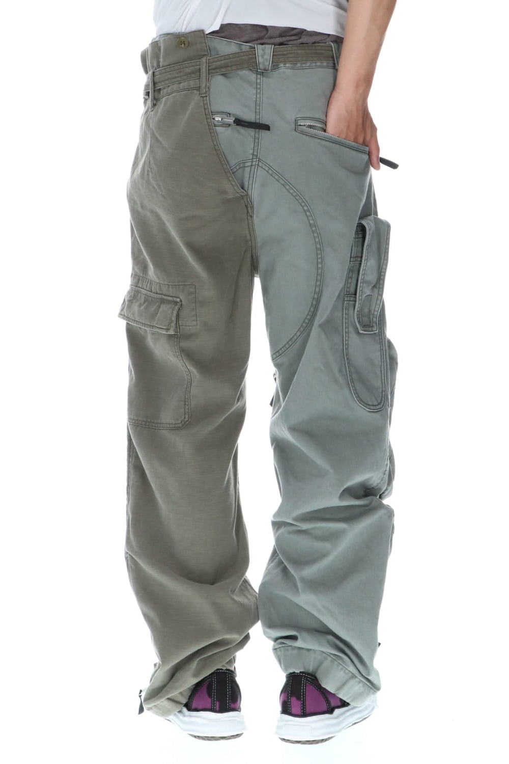 Left docking Military pants Khaki