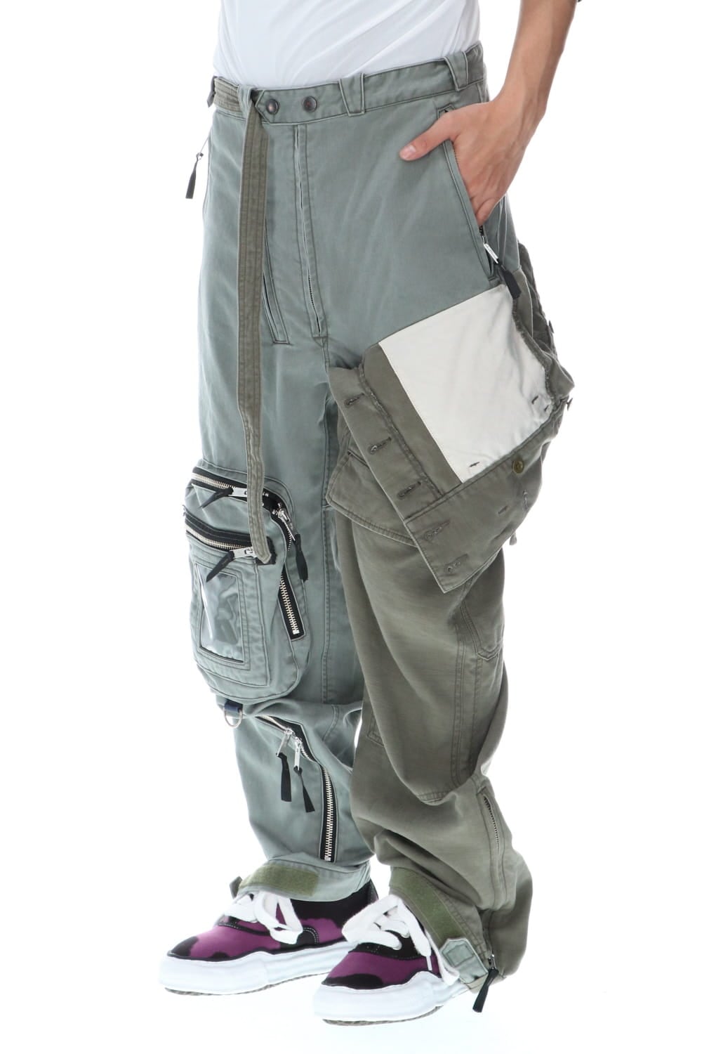 Left docking Military pants Khaki