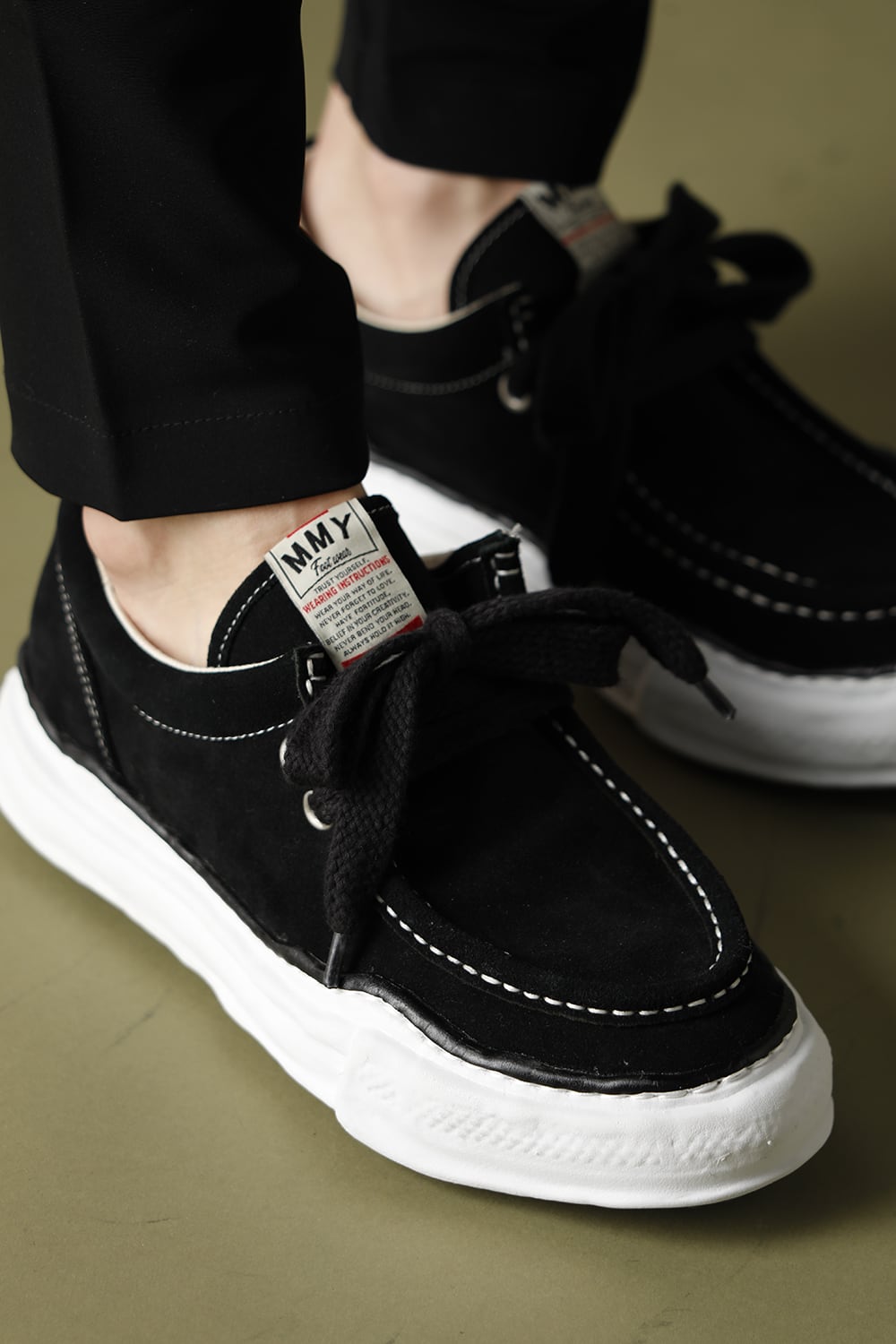 Original sole suede moccasin sneakers Black