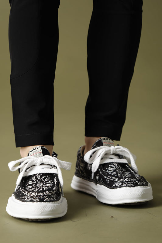 Original sole canvas moccasin bandana sneakers Black