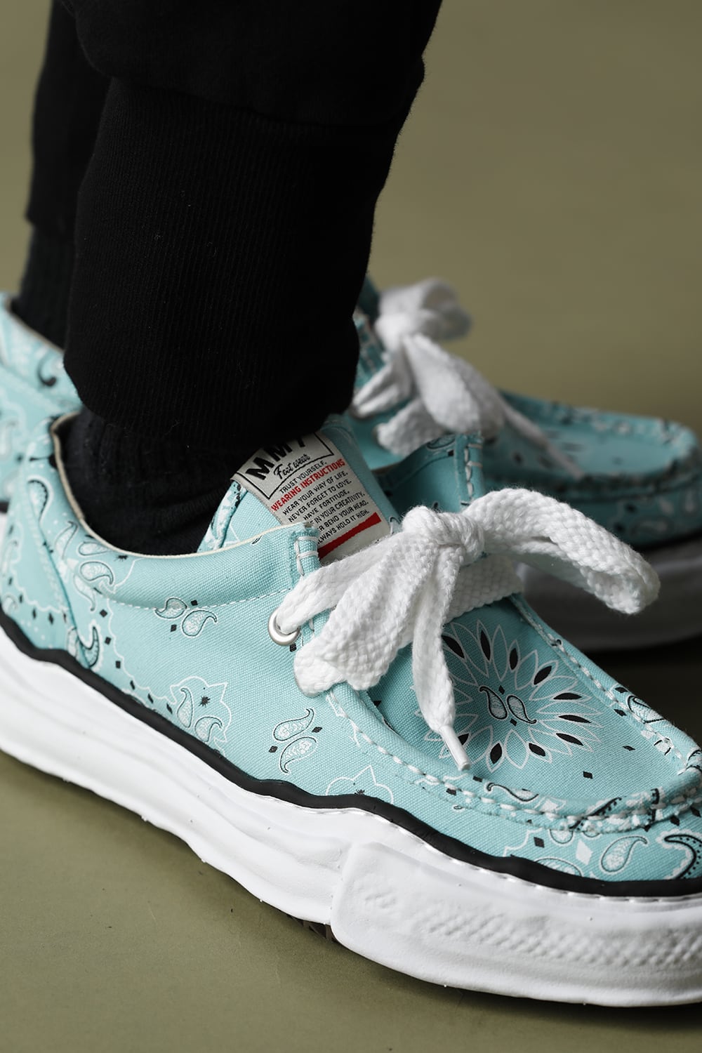 Original sole canvas moccasin bandana sneakers Green