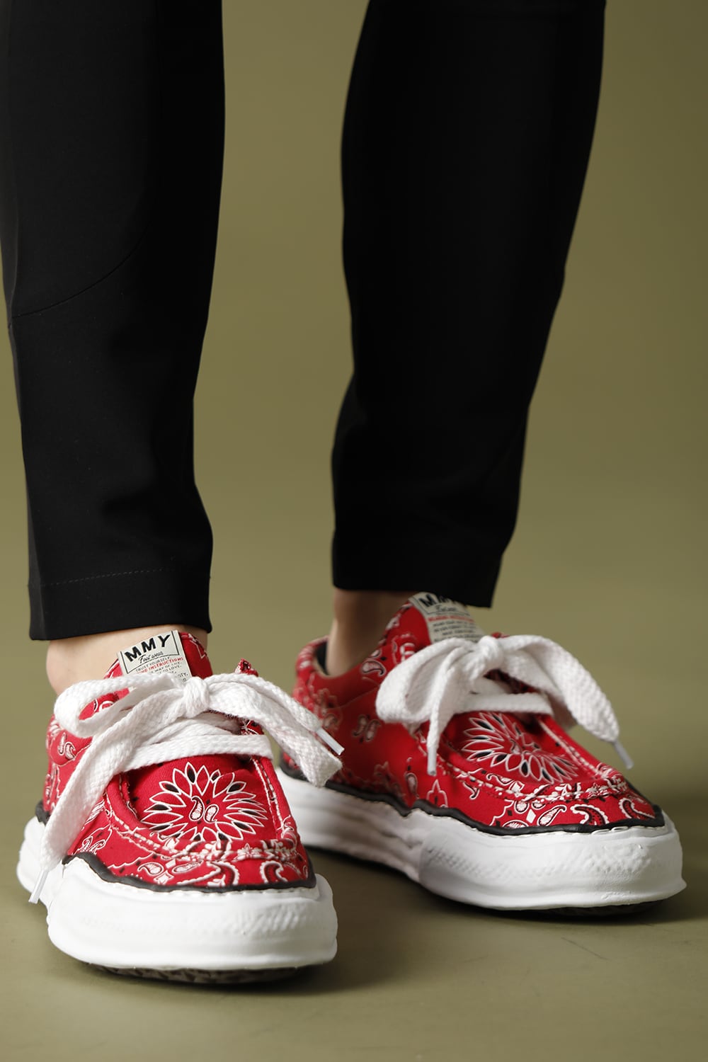 Original sole canvas moccasin bandana sneakers Red