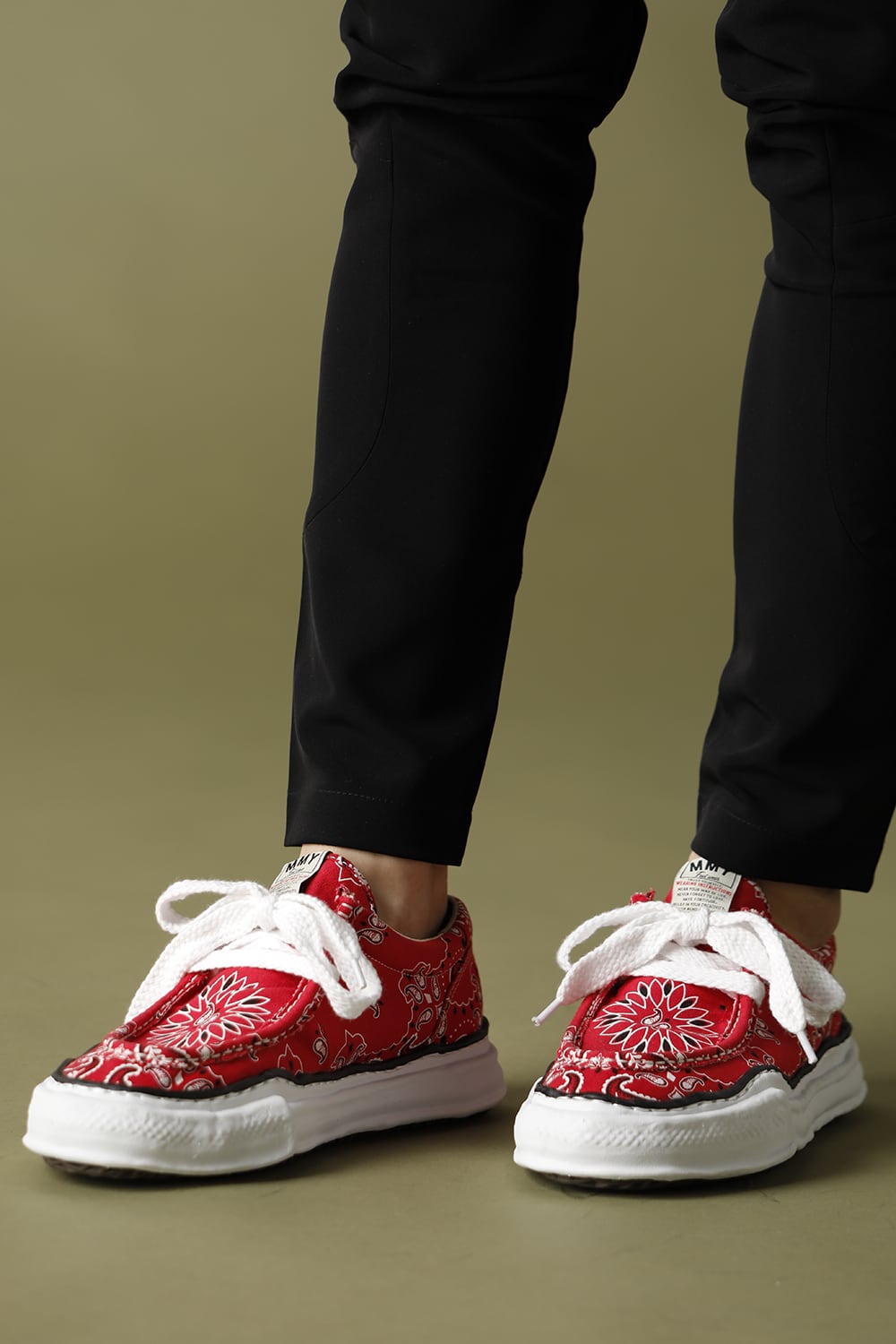 Original sole canvas moccasin bandana sneakers Red