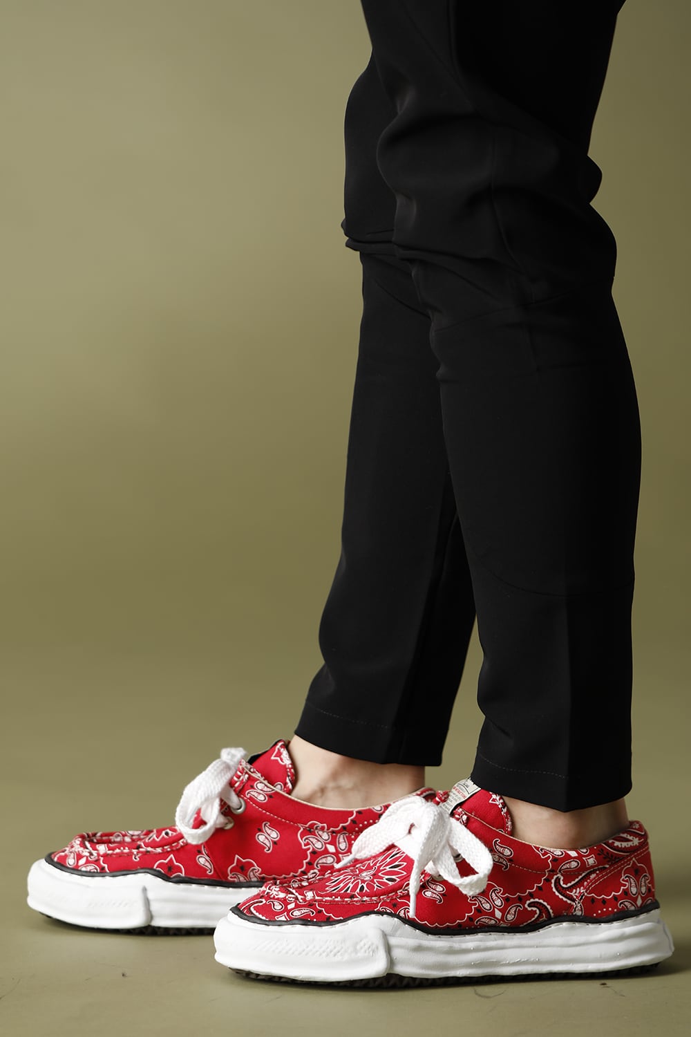 Original sole canvas moccasin bandana sneakers Red