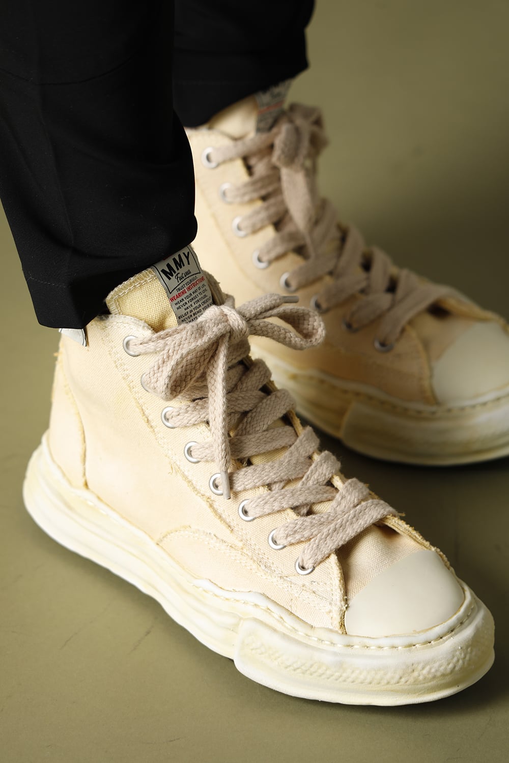 -PETERSON- Original sole over dyed Hi-top sneakers Beige