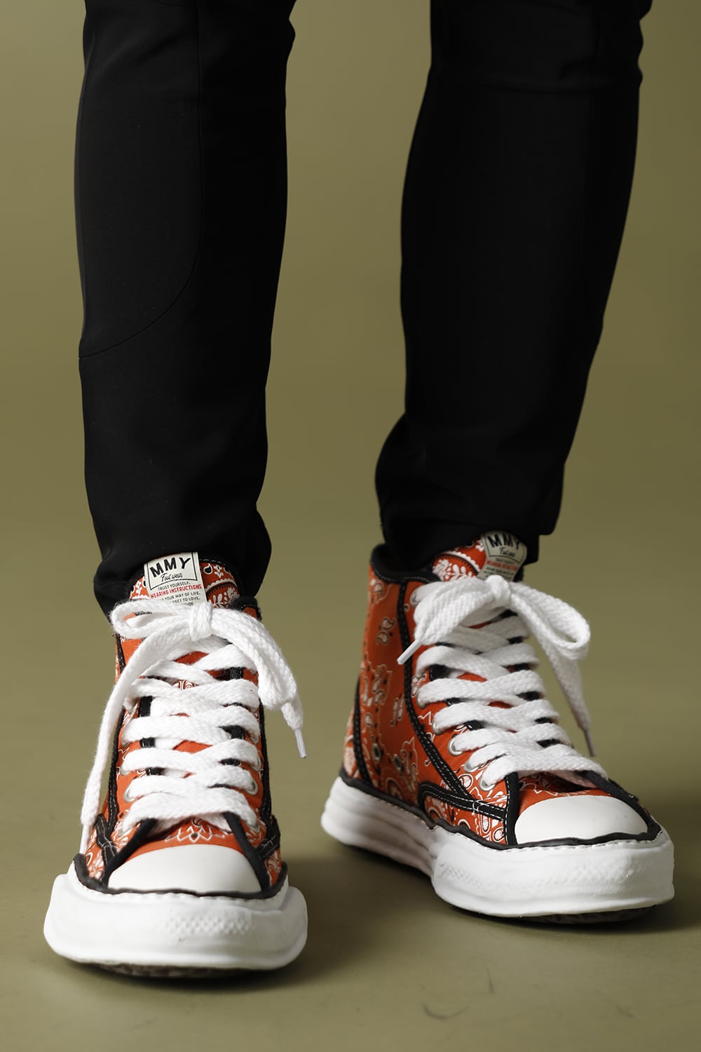 -PETERSON high- Original sole canvas bandana Hi-top sneakers Orange