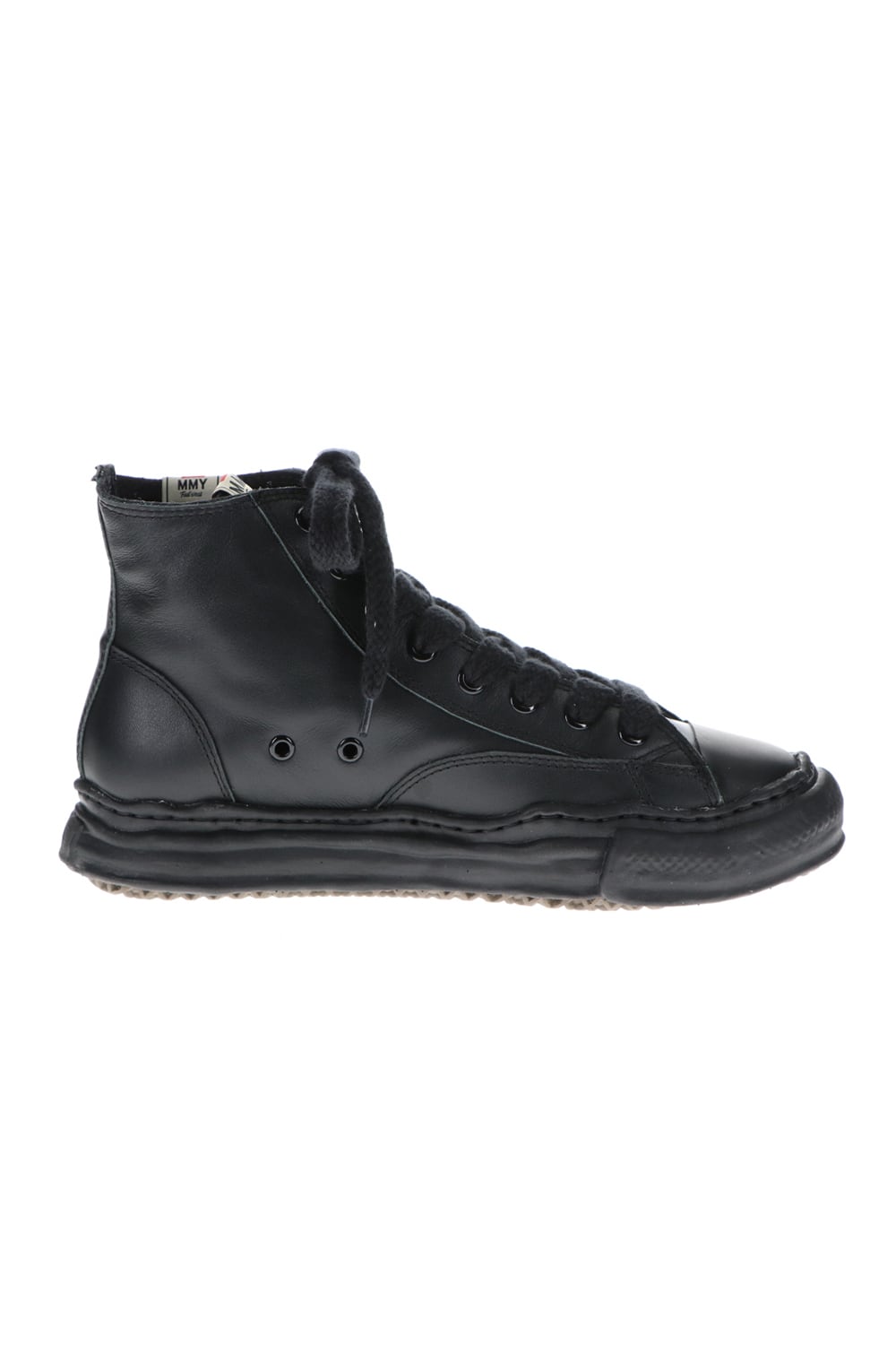 Original sole leather hi-top sneaker Black / Black