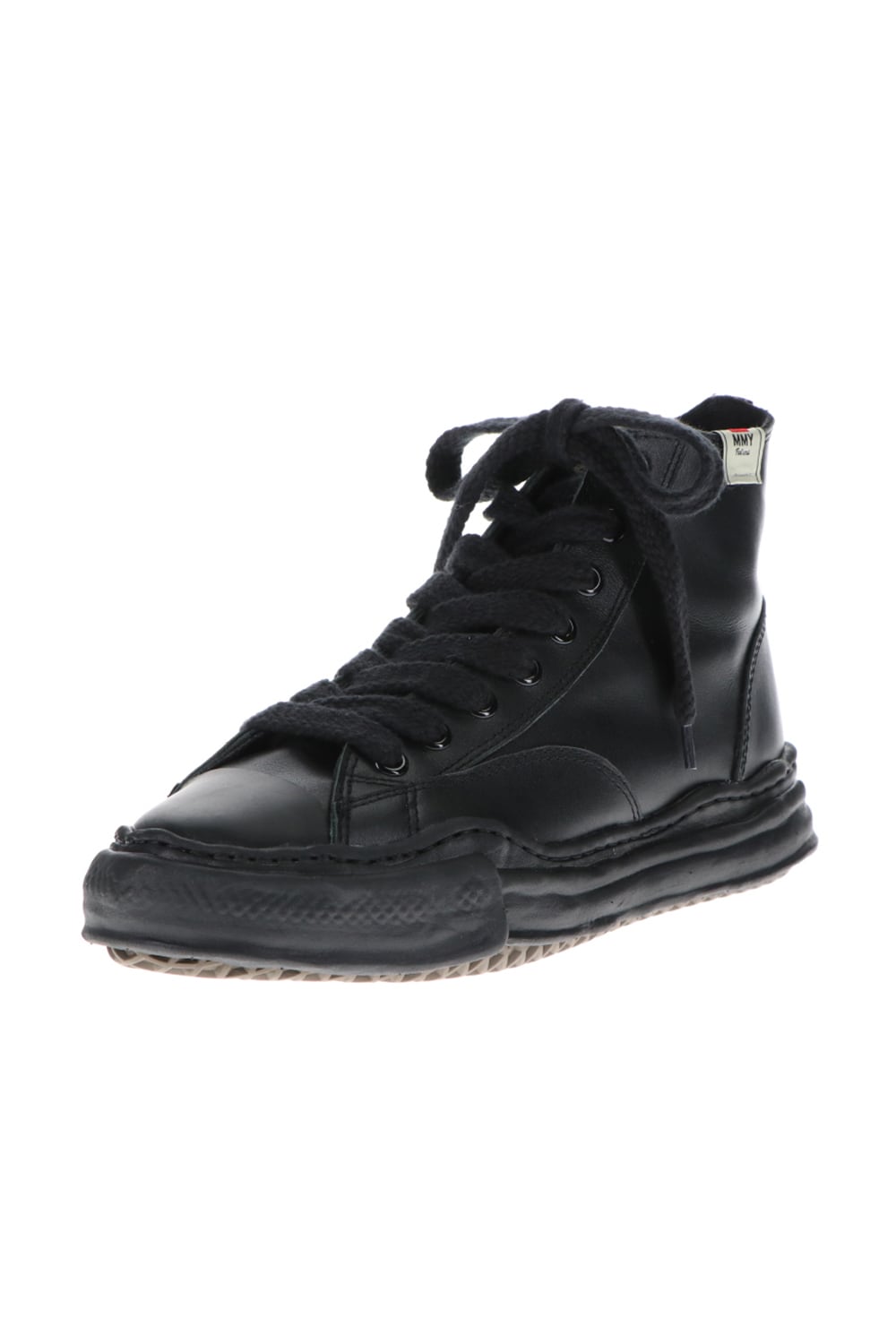 Original sole leather hi-top sneaker Black / Black