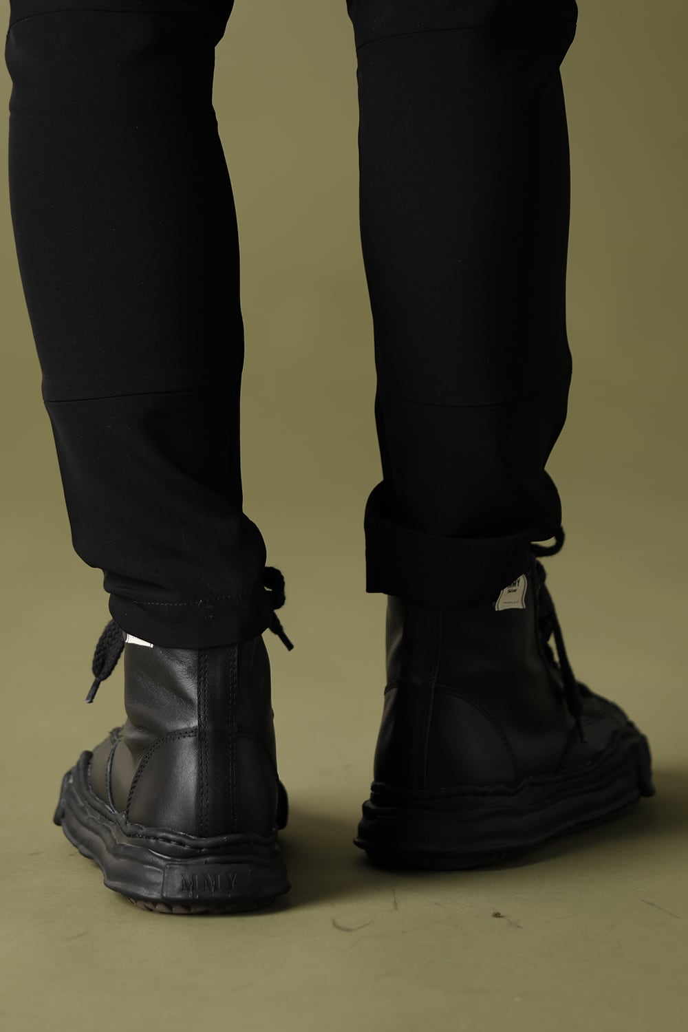 Original sole leather hi-top sneaker Black / Black