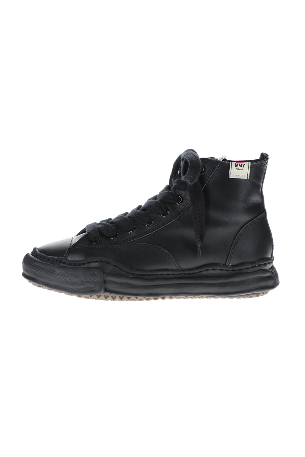 Original sole leather hi-top sneaker Black / Black