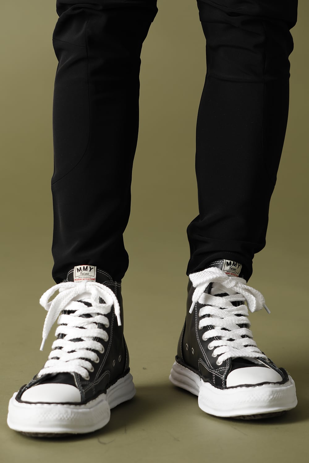 Original sole leather hi-top sneaker Black