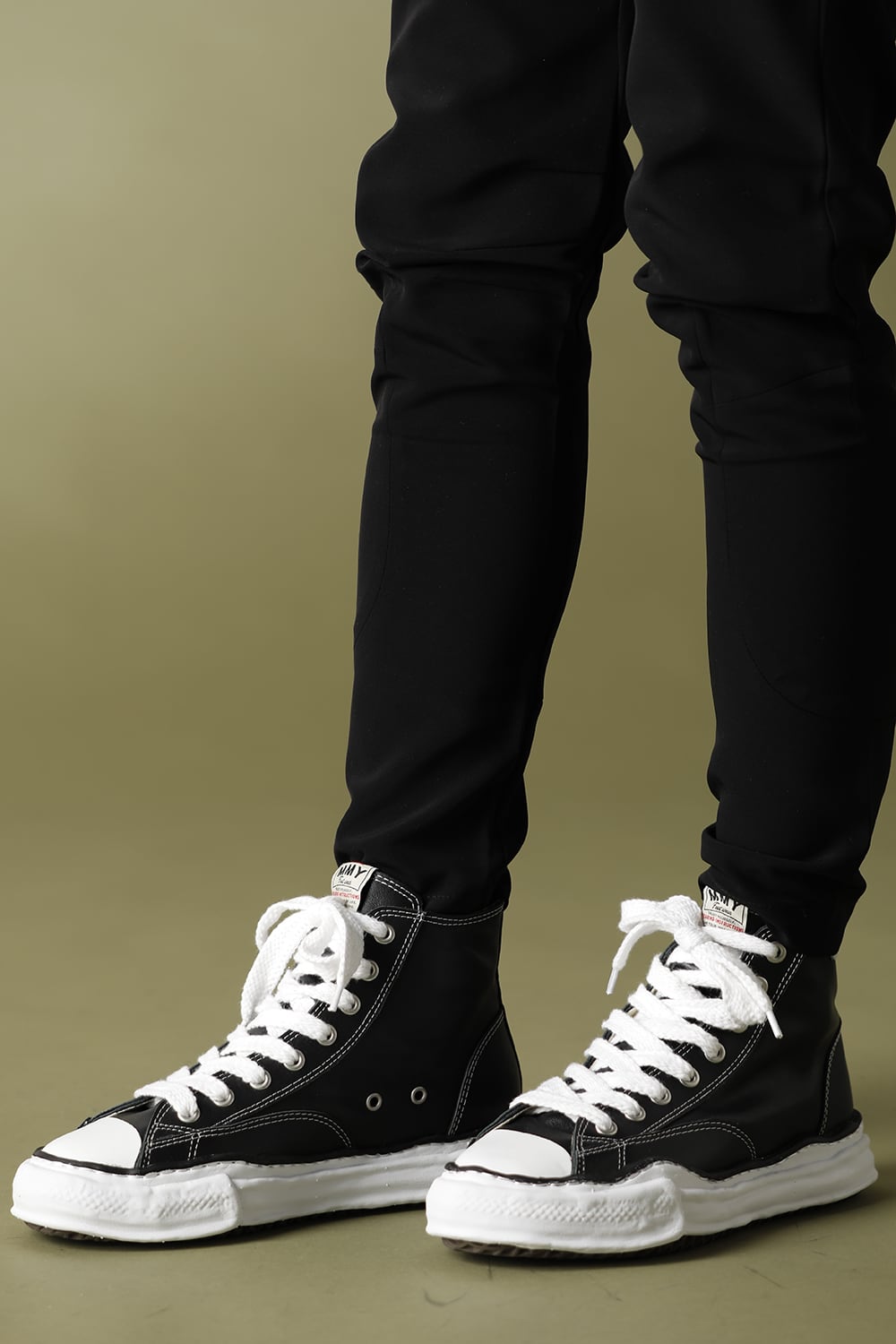 Original sole leather hi-top sneaker Black