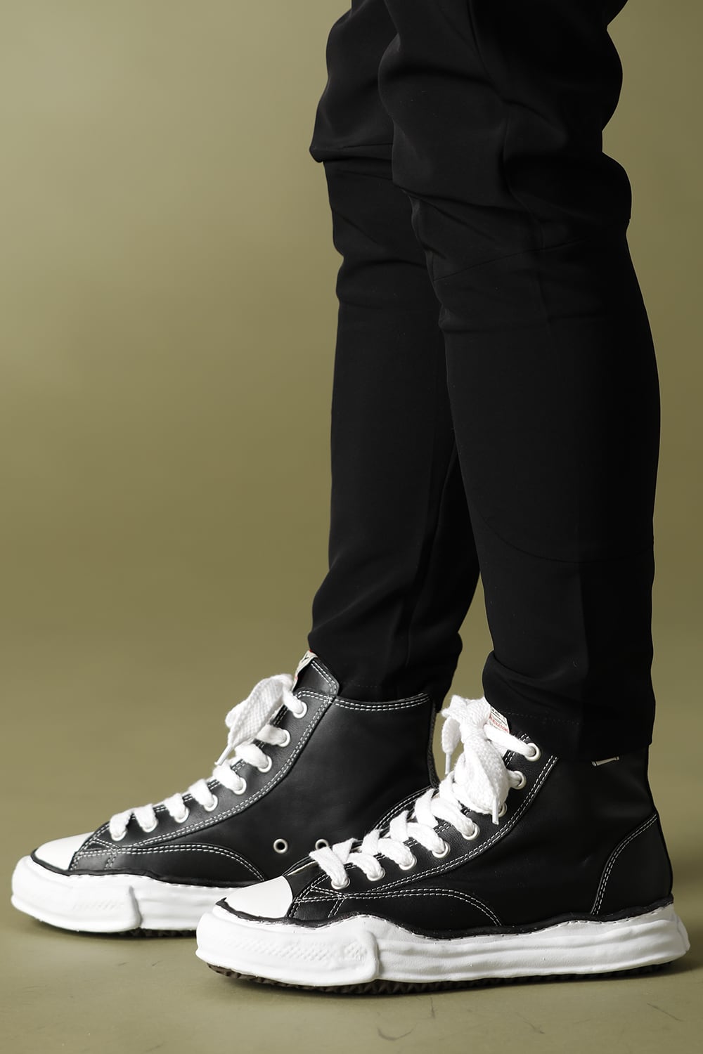 Original sole leather hi-top sneaker Black