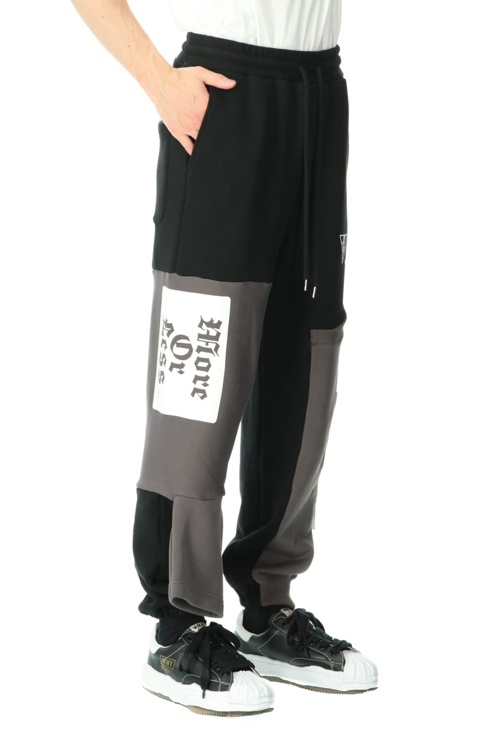 Inset T-shirt pants Black