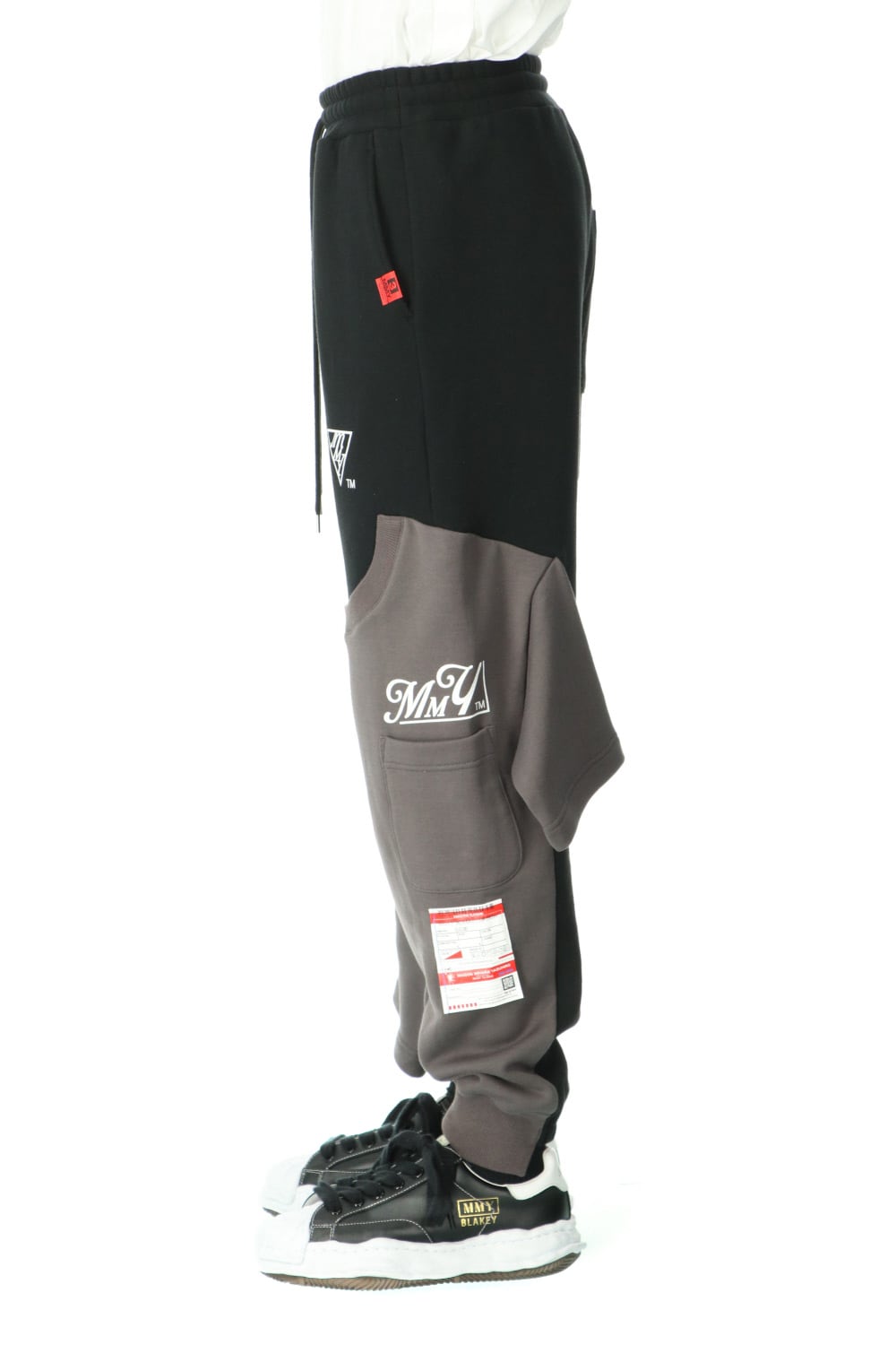 Inset T-shirt pants Black