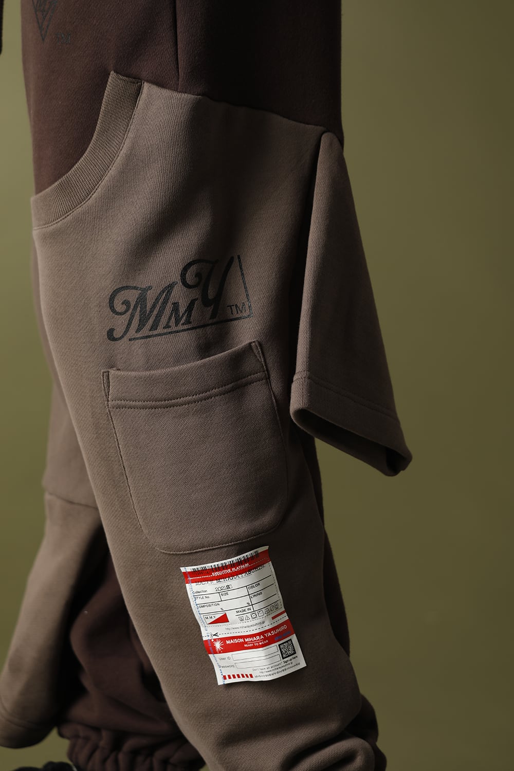 Inset T-shirt pants Brown