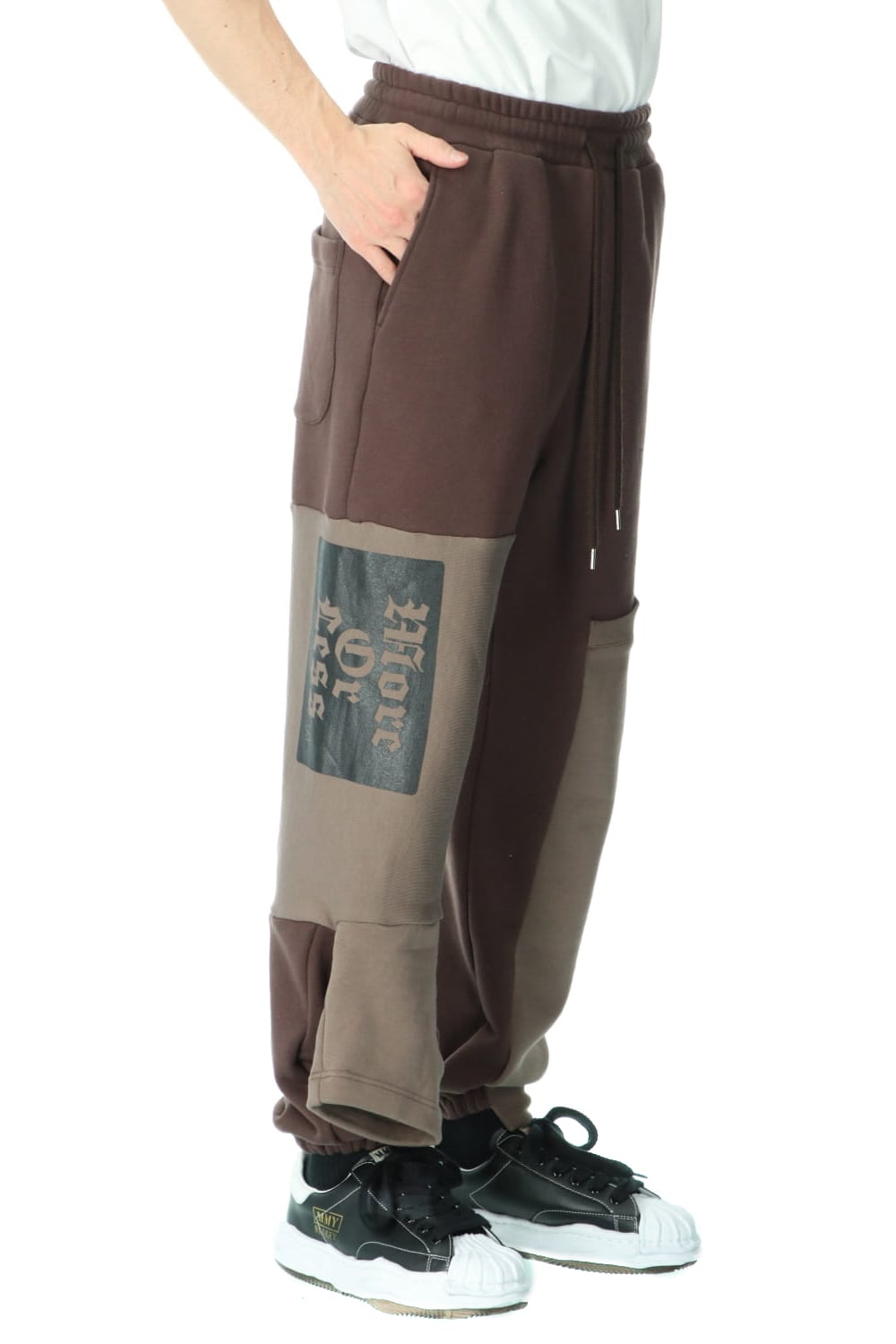 Inset T-shirt pants Brown