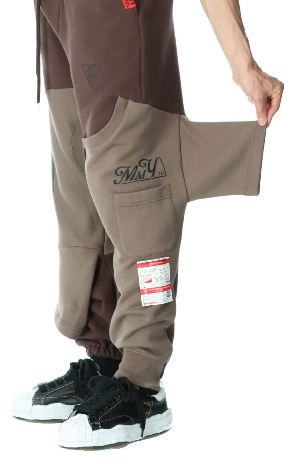 Inset T-shirt pants Brown