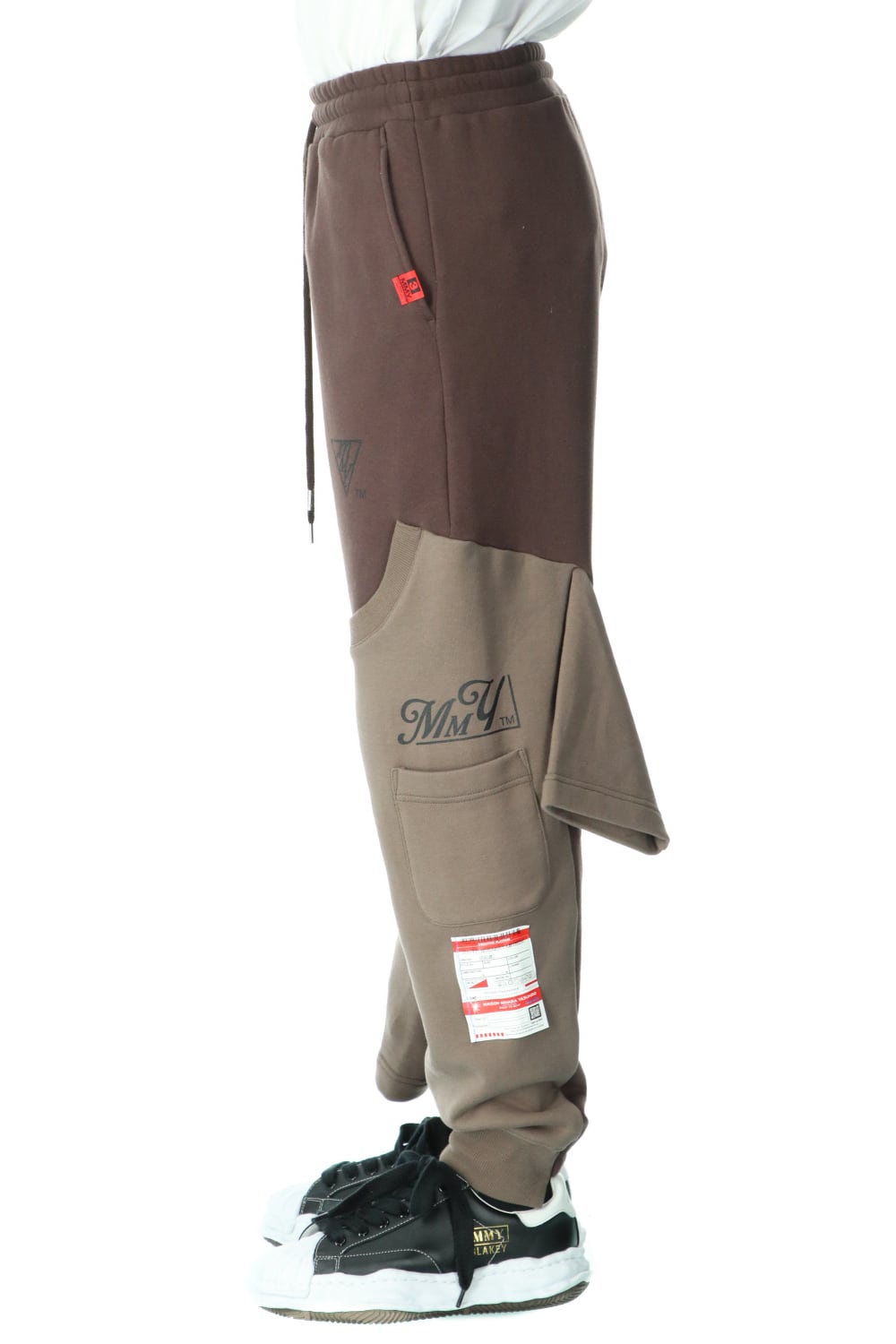 Inset T-shirt pants Brown