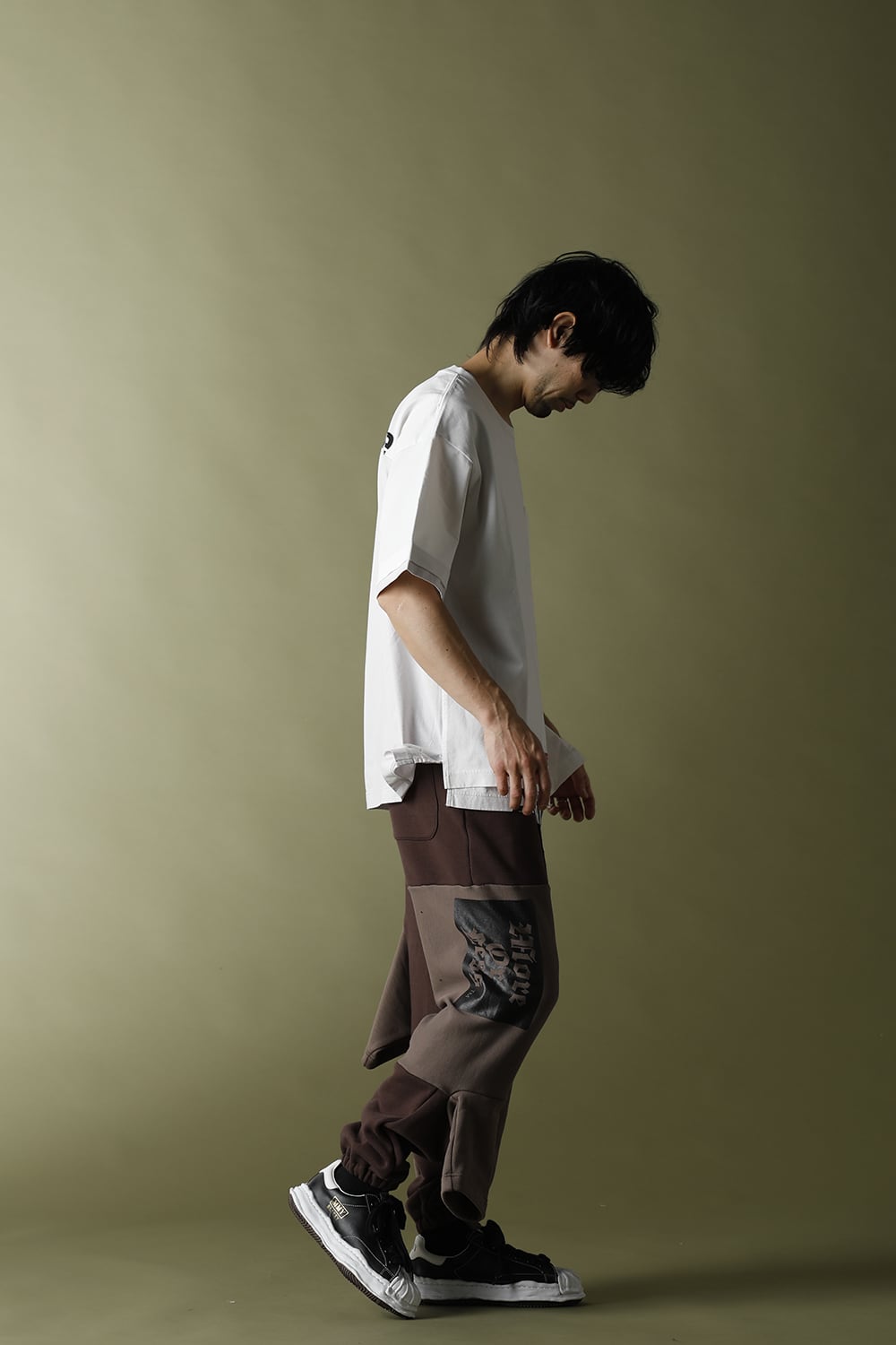 Inset T-shirt pants Brown