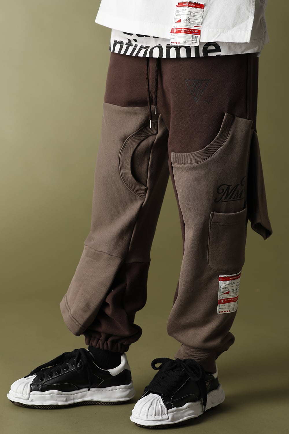 Inset T-shirt pants Brown