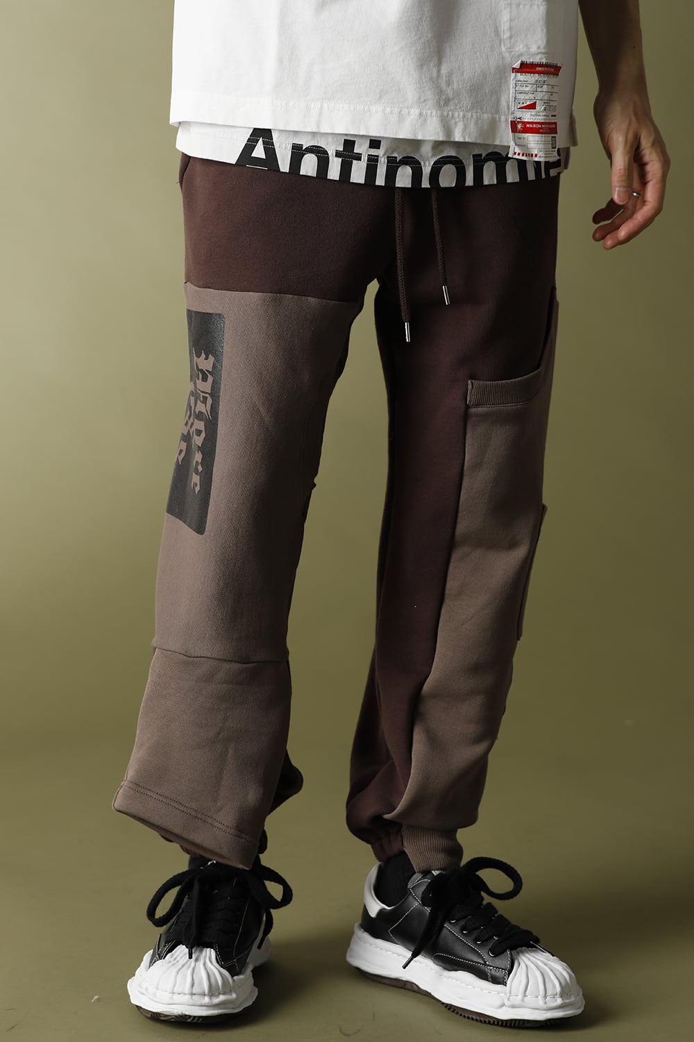 Inset T-shirt pants Brown