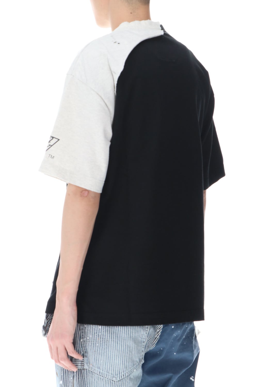 Partly double T-shirt Black