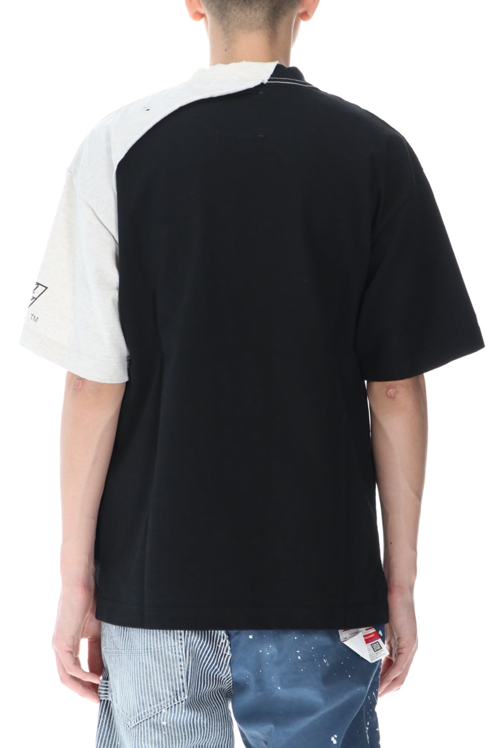 Partly double T-shirt Black